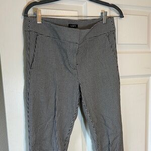 LOFT Black & White Checked Pants